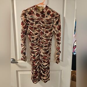 VENUS White and Brown Bodycon Dress Sleeveless Square Neck